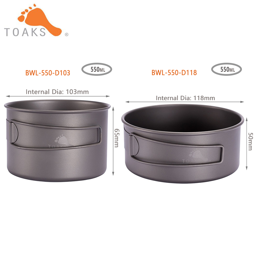 Outdoor Camping Uk - TOAKS BWL-550 Camping Titanium Bowl with