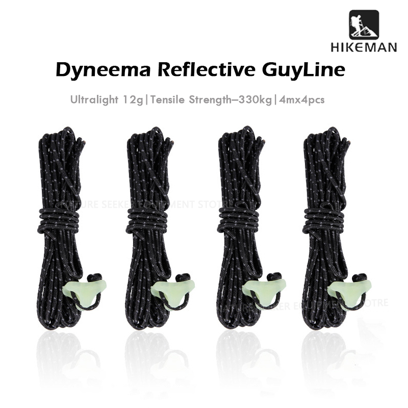 Outdoor Camping Gazebo - HIKEMAN 4Pcs Dyneema Guyline Ultralight Reflective