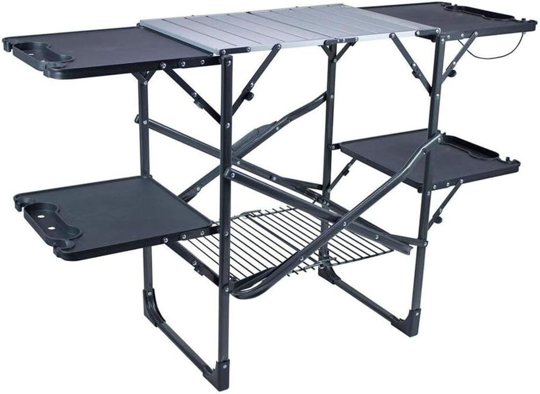 Outdoor Camping Kitchen Table - Slim Fold Portable Camping Kitchen Table