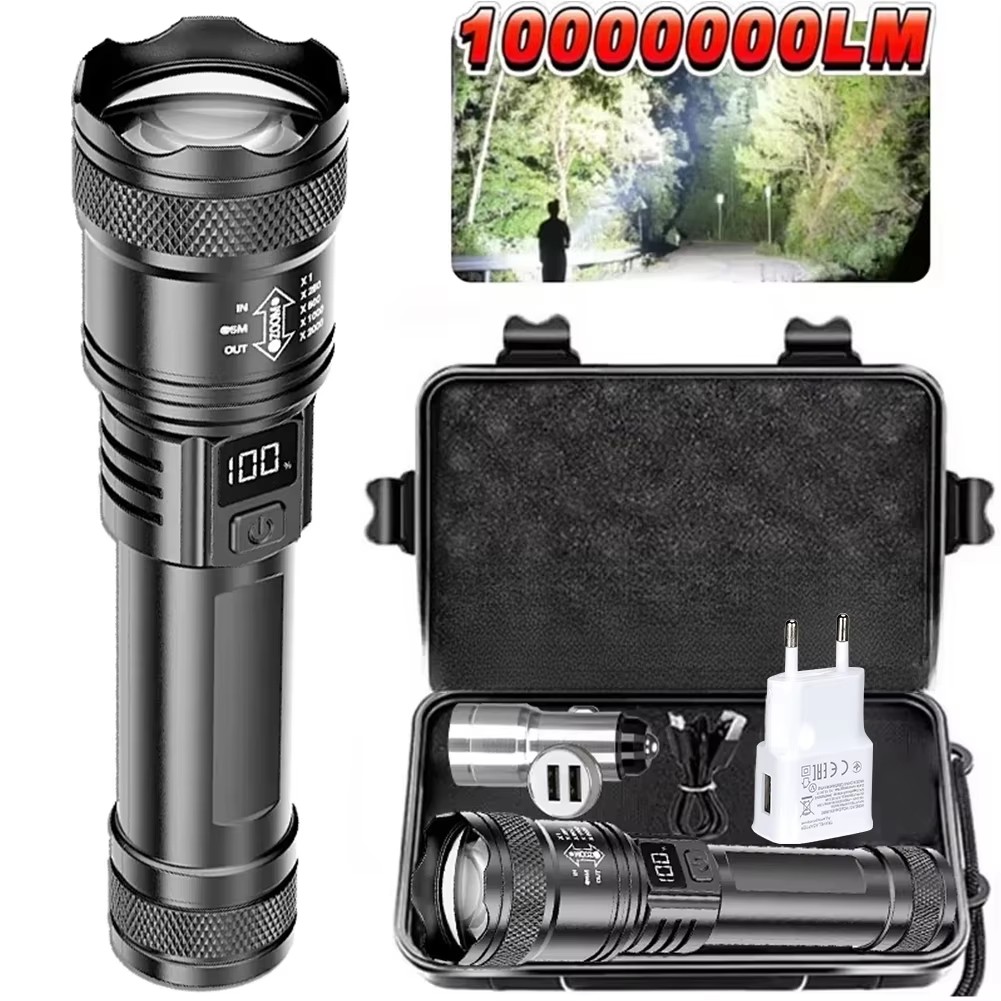 Outdoor Camping Lamp - 100000LM Super Bright Flashlight Type-C Rechargeable