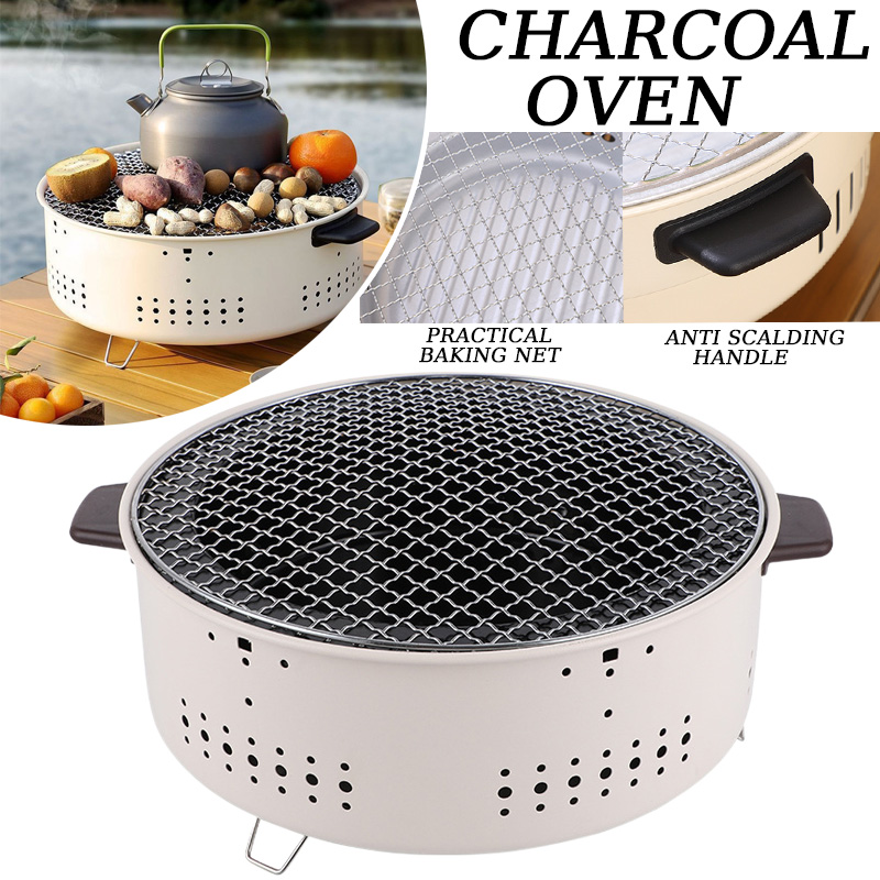 Outdoor Camping Oven - Round Barbecue Stove 1/3pcs Portable Removable