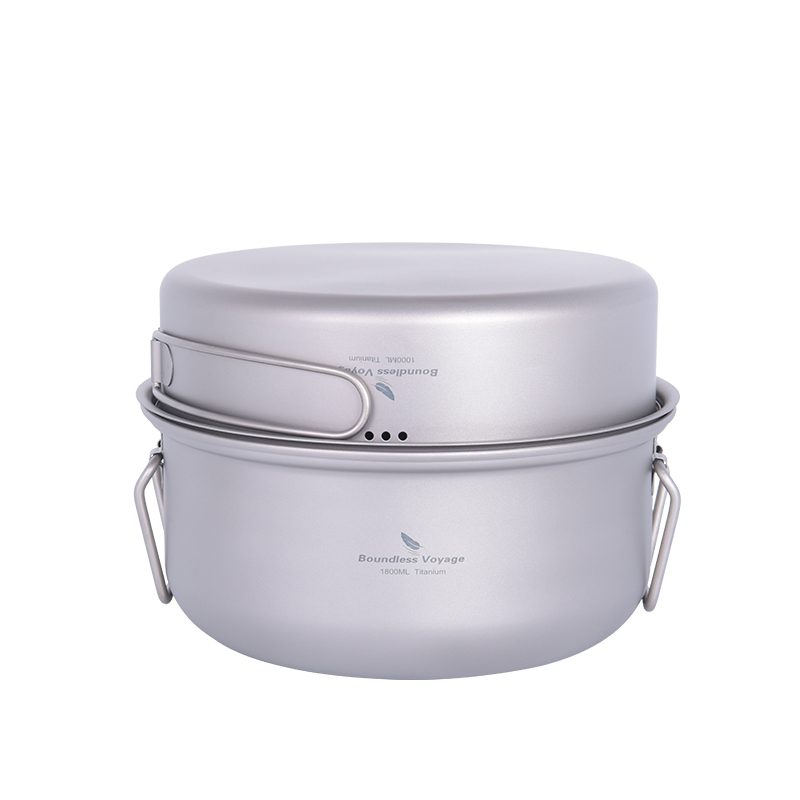 Camp Cooking Set - Boundless Voyage Titanium Steamer Outdoor Camping