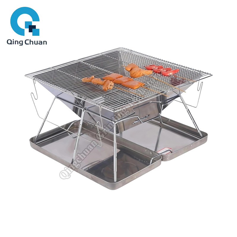 Outdoor Camping Grill - Camping Grill Charcoal Stove Folding Stainless