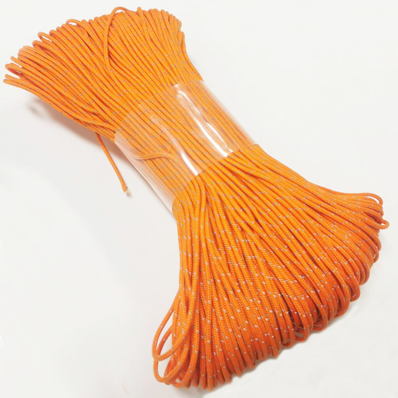 Outdoor Camping Gazebo - Orange Dia.2mmReflective Paracord,3 Strand Paracord Rope