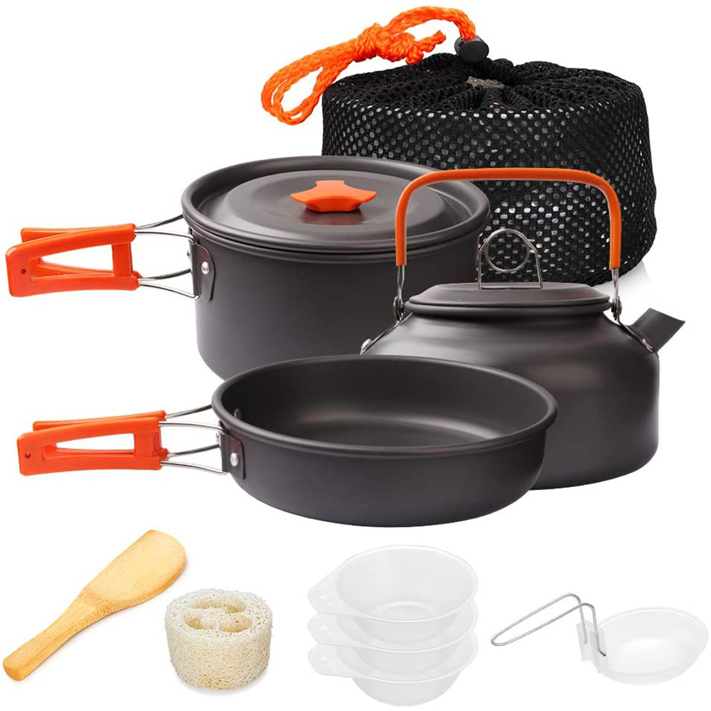 Outdoor Camping Uk - 1pcs/1set Camping Cookware Kit Outdoor Cooking