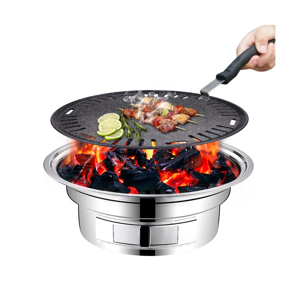 Outdoor Camping Korea - Aluminum Round Bbq Plate Non Stick