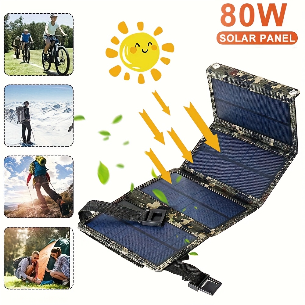 Outdoor Camping Hiking - [Solar Panel] 80W Portable Folding Solar