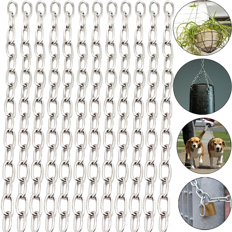 Outdoor Camping Dog Fence - Stainless Steel Chains Sling Long Loop
