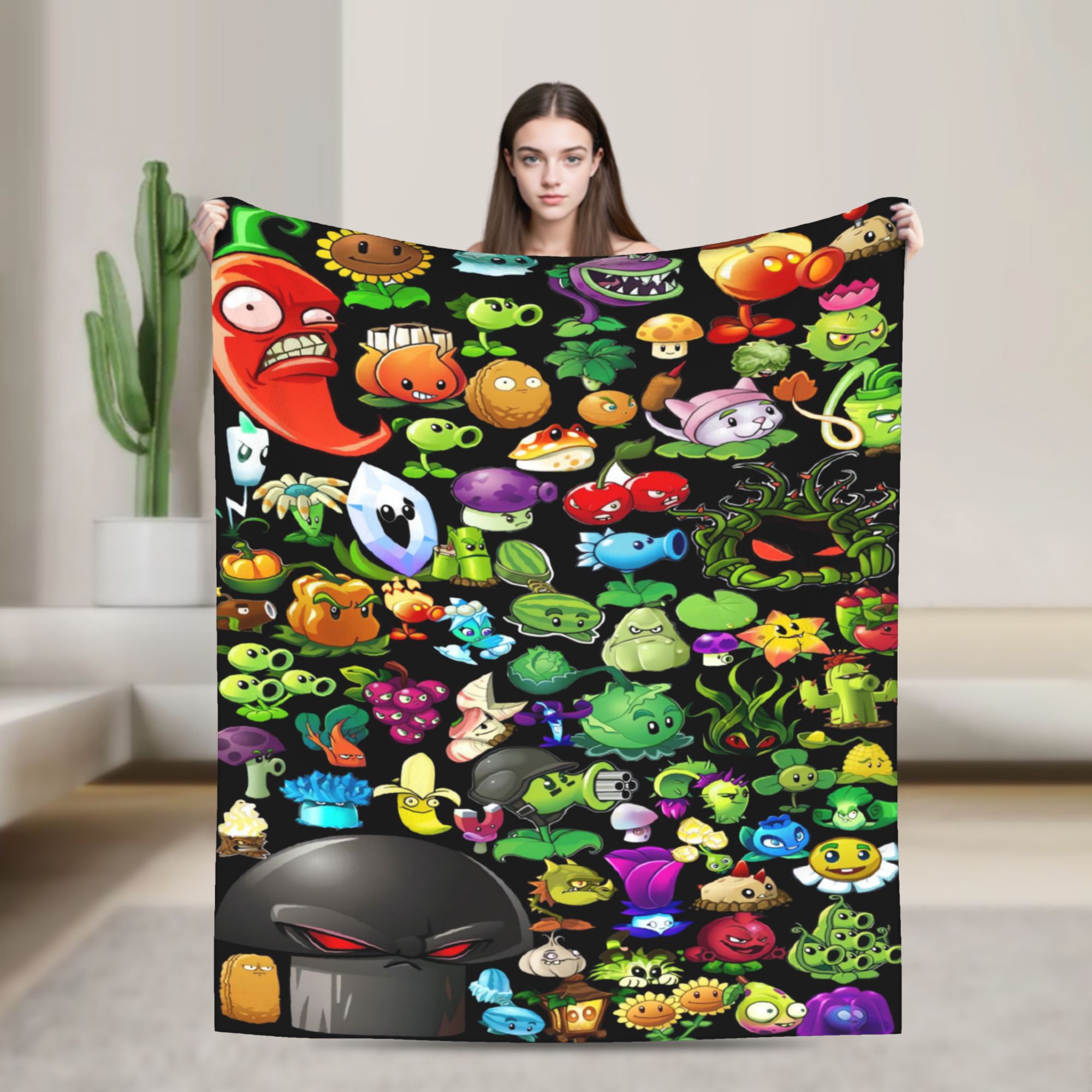 Outdoor Camping Videos - P-Plants-vs-Zombies Video Games Super Warm Blanket