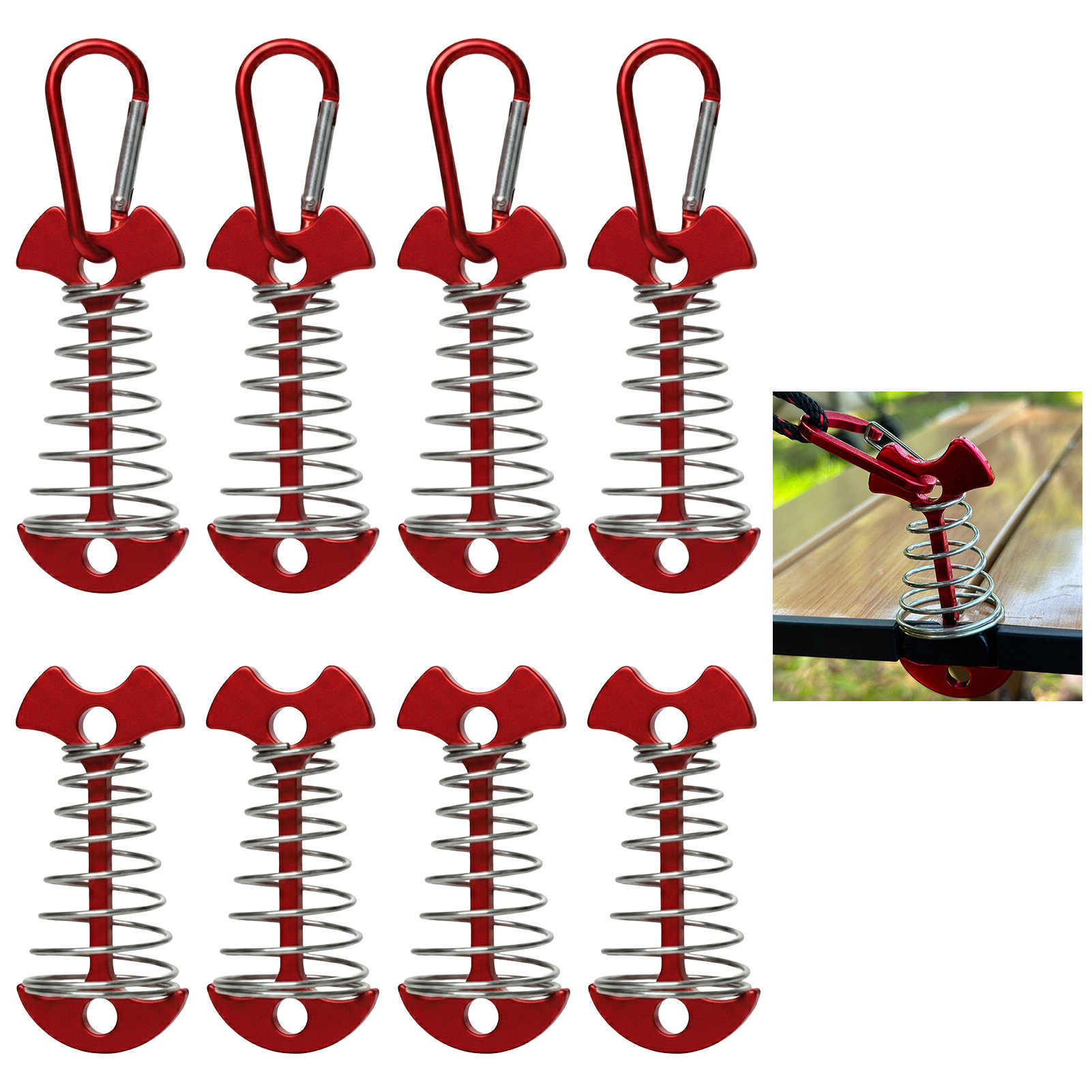 Outdoor Camping Decke - 8pcs Adjustable Plank Floor Spring Fishbone