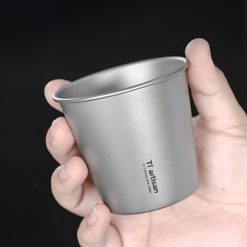 Outdoor Camping Uk - 200ml Titanium Single-layer Outdoor Camping Cup