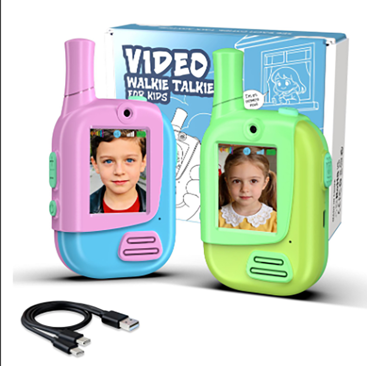 Outdoor Camping Videos - 2 Pack Rechargeable Kids Video Walkie