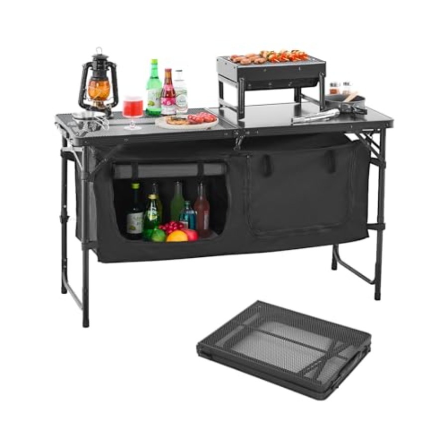 Outdoor Camping Kitchen Table - Camping Kitchen Table, Folding Outdoor Cooking