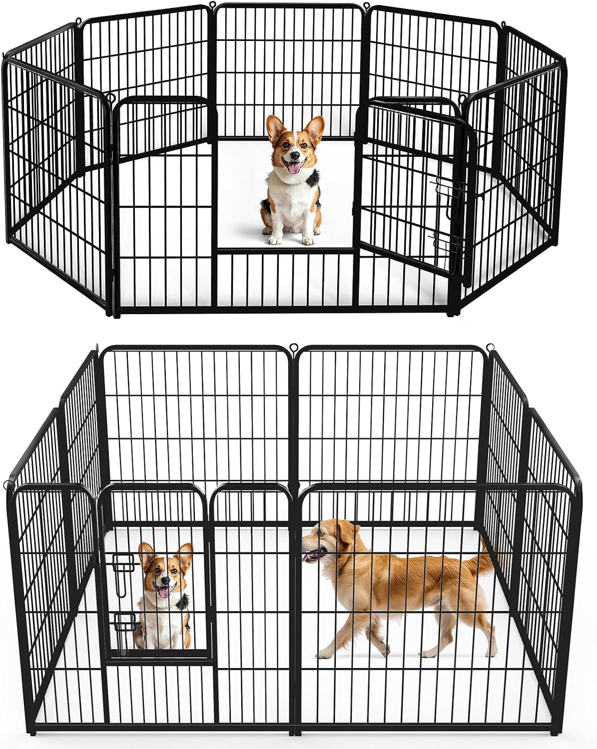 32 Inch Metal Dog Playpen, 8 P - Outdoor Camping Dog Fence recension och pris