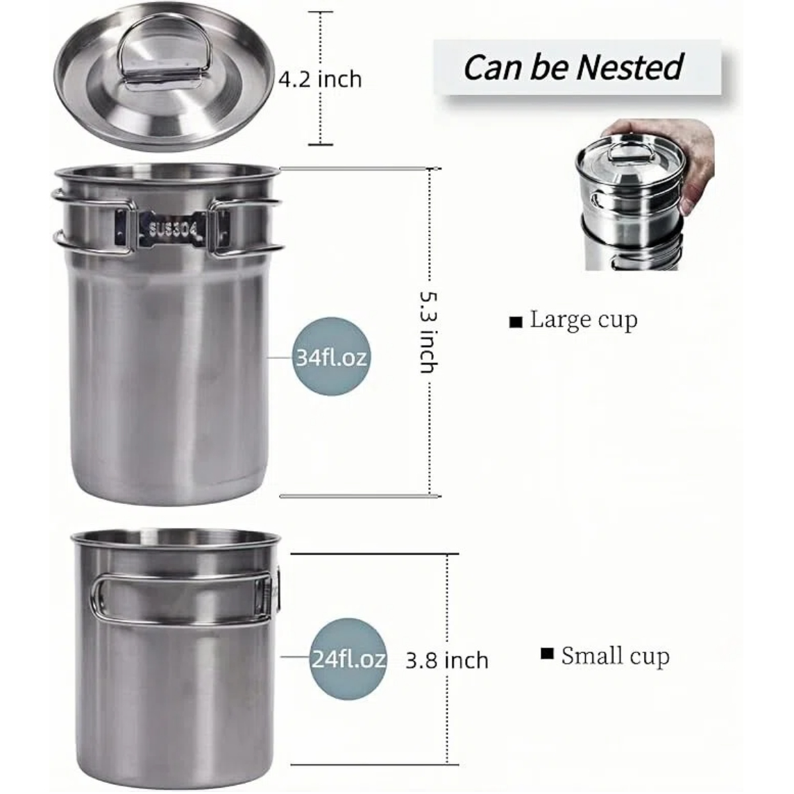 Foldable Camping Cups Mugs Cam - Camp Cooking Set recension och pris
