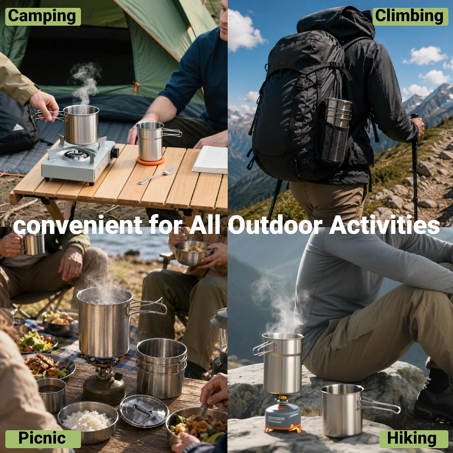 Foldable Camping Cups Mugs Cam - Camp Cooking Set recension och pris