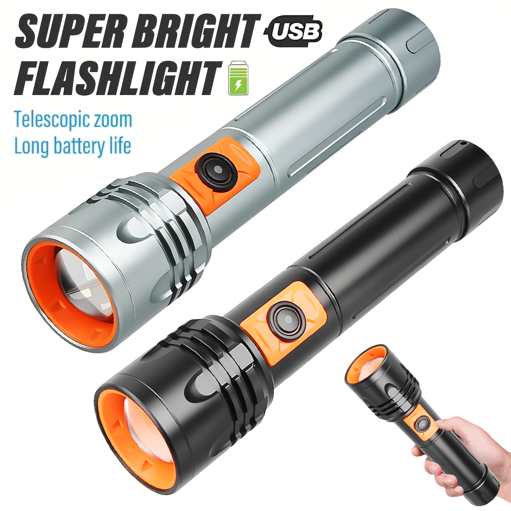 High Power LED Flashlight USB  - Camping Lantern recension och pris