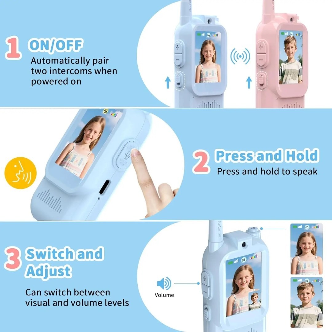 2Pcs Walkie Talkies for Kids 3 - Outdoor Camping Videos recension och pris