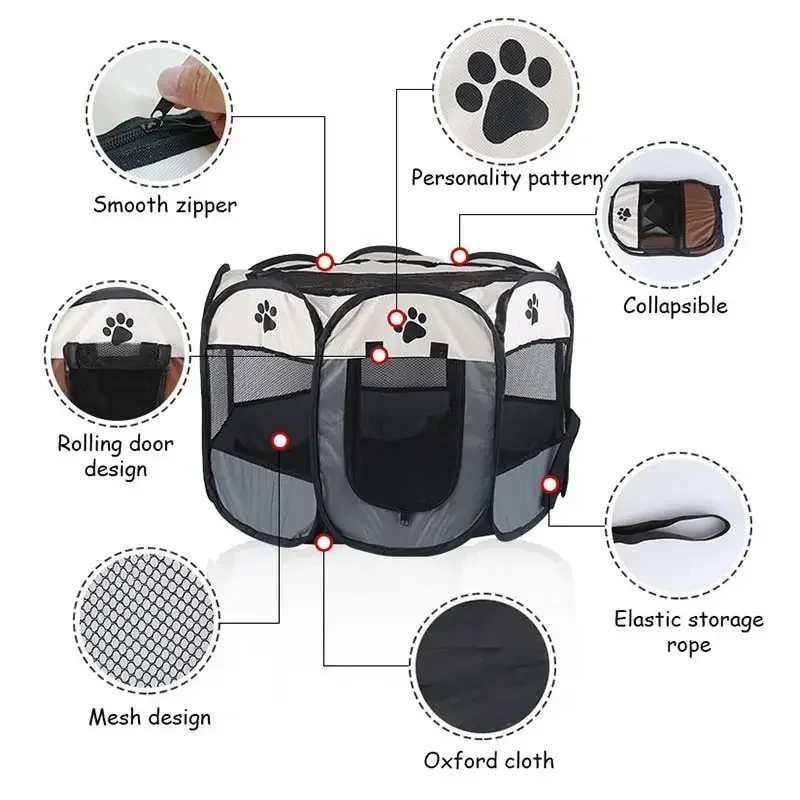 Portable Foldable Octagonal Pe - Outdoor Camping Dog Fence recension och pris