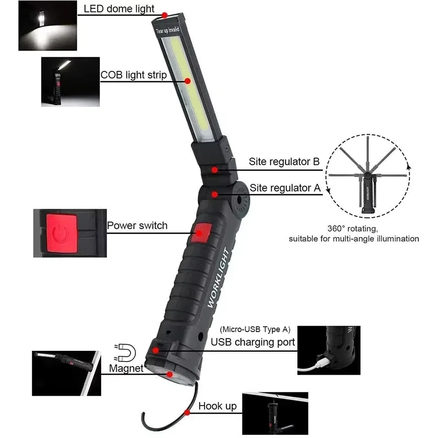 Rechargeable Magnetic Work Lig - Outdoor Camping Lamp recension och pris