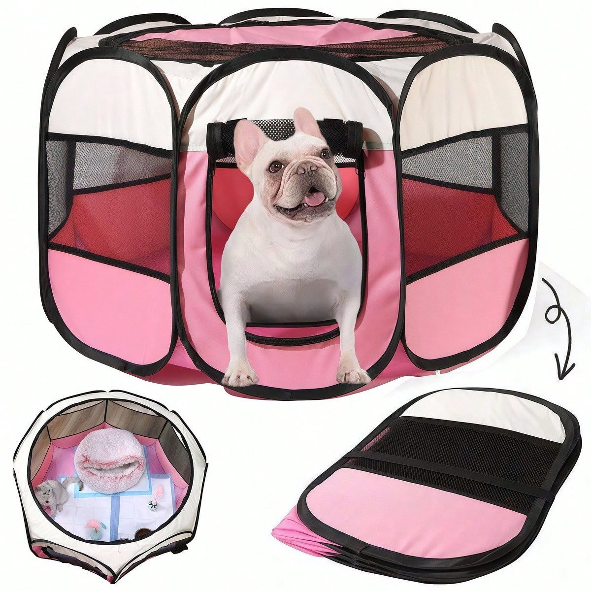 Foldable Octagonal Pet Playpen - Outdoor Camping Dog Fence recension och pris