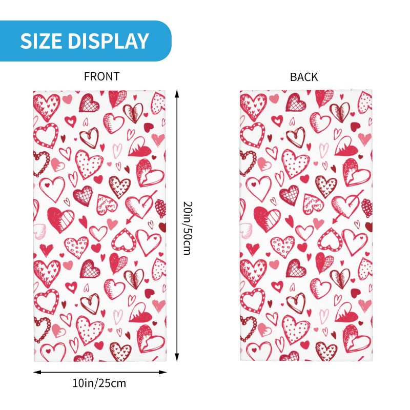 Pink Red Love Hearts Bandana N - Outdoor Camping Youtube recension och pris