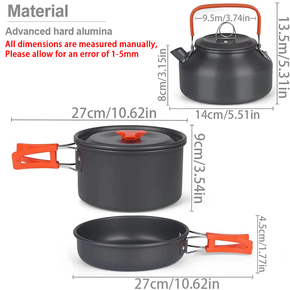 1pcs/1set Camping Cookware Kit - Outdoor Camping Uk recension och pris
