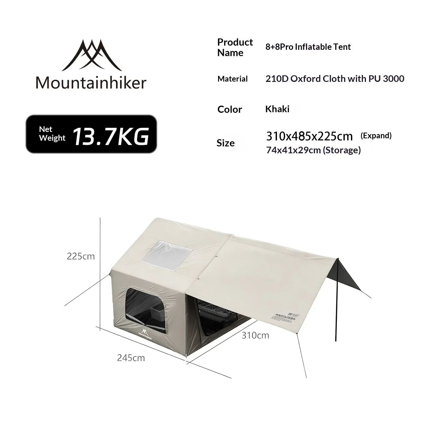 8+8㎡ MOUNTAINHIKER Inflatable  - Outdoor Camping Gazebo recension och pris