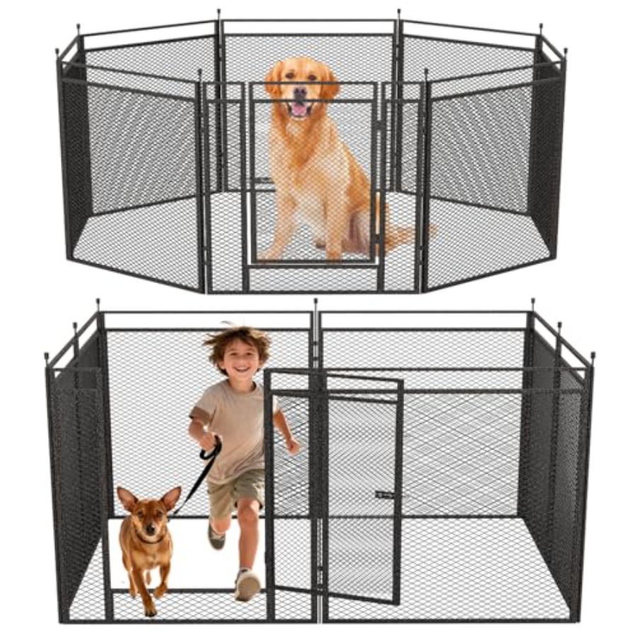 Dog Playpen with Safety Mesh 3 - Outdoor Camping Dog Fence recension och pris