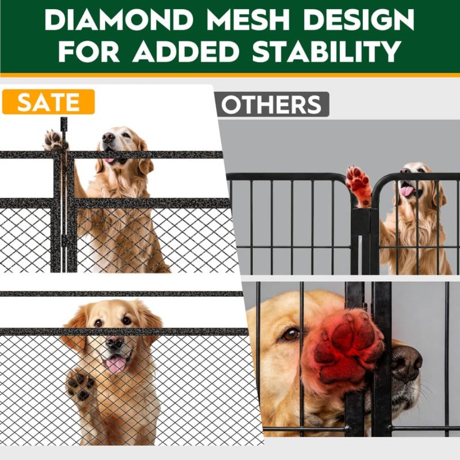 Dog Playpen with Safety Mesh 3 - Outdoor Camping Dog Fence recension och pris
