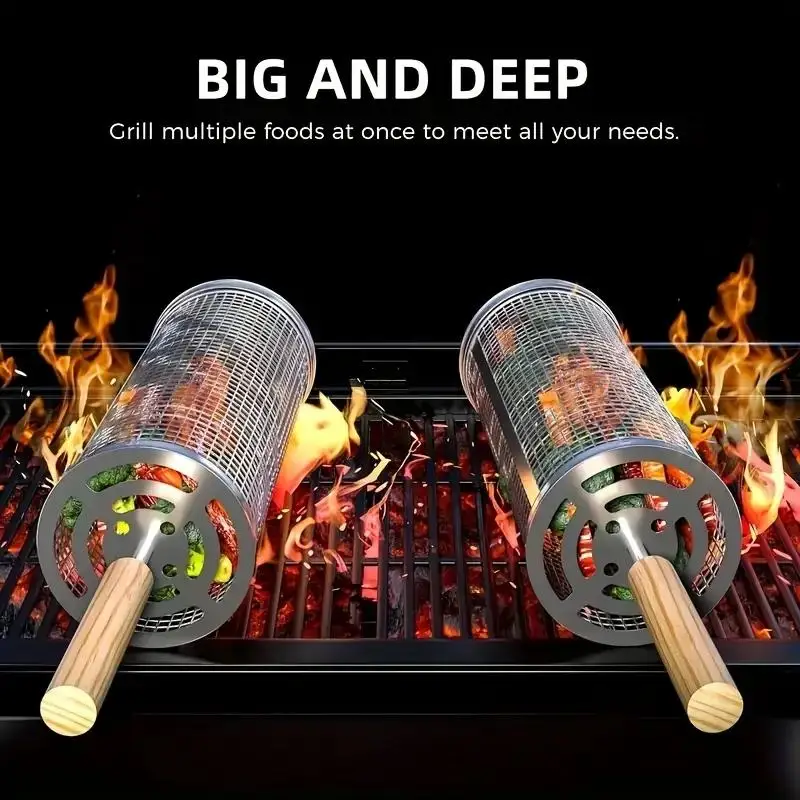 Stainless Steel BBQ Grill Bask - Outdoor Camping Grill recension och pris