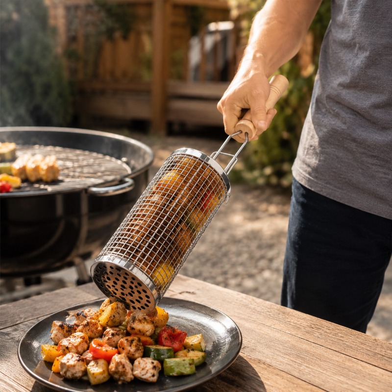 Round Barbecue Grill Basket Se - Outdoor Camping Youtube recension och pris