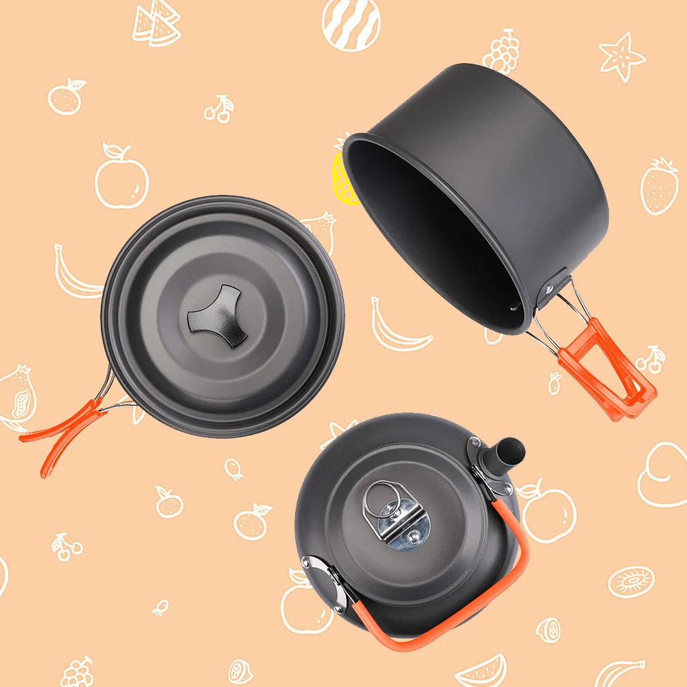 Camping Cookware Kit Kettle Po - Camp Cooking Set recension och pris