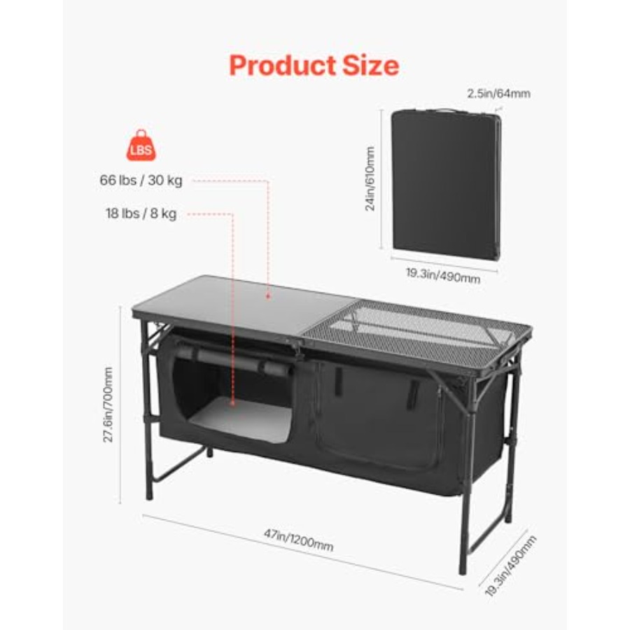 Camping Kitchen Table, Folding - Outdoor Camping Kitchen Table recension och pris
